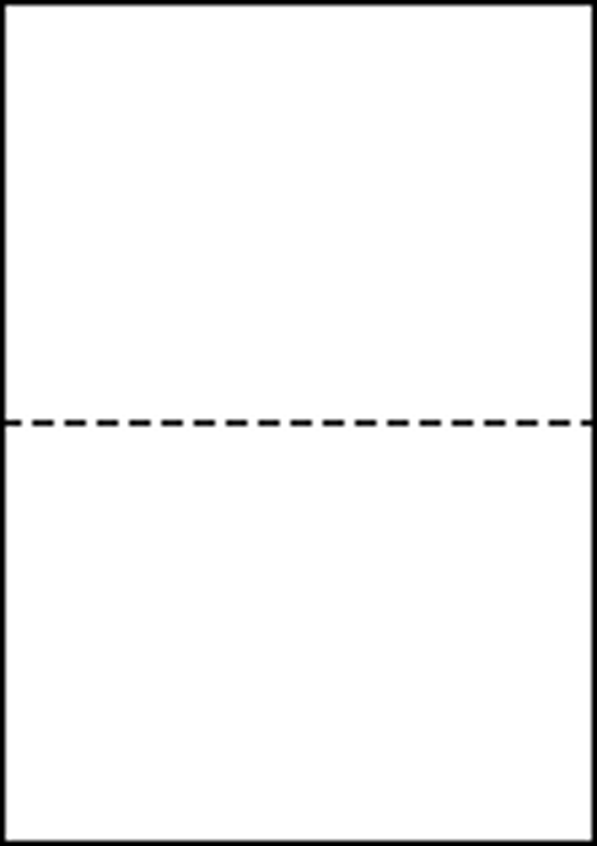 A4白紙上質70kg(中厚口) 2分割/マイクロミシン目入り用紙 2000枚画像