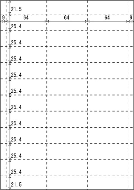 余白付き A4 厚紙 上質白紙110kg 縦10面×横3面 30分割/マイクロミシン目入り用紙 100枚画像