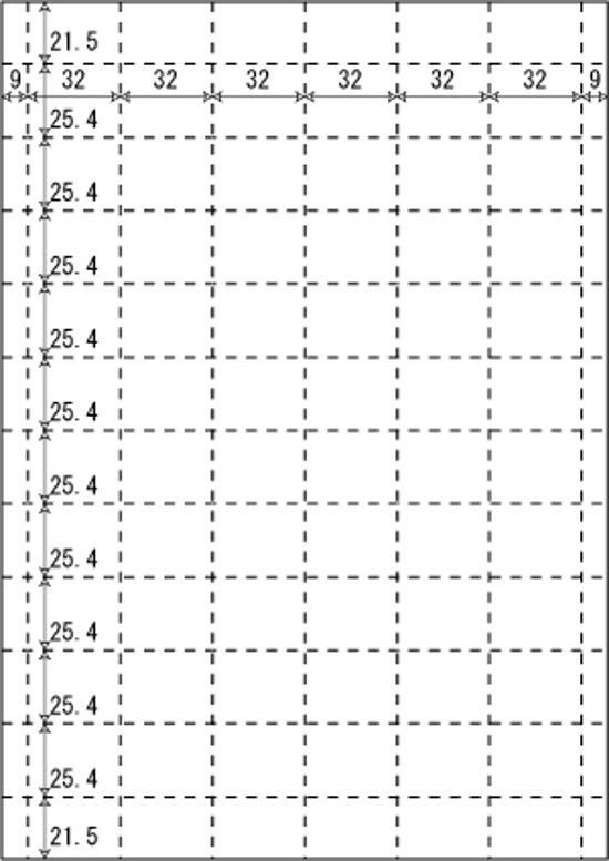 余白付き A4 上質白紙55kg 縦10面×横6面 60分割/マイクロミシン目入り用紙 200枚画像