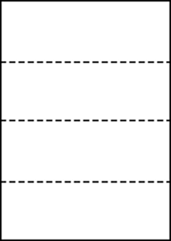 A4 上質白紙55kg 横長4分割/マイクロミシン目入り用紙 2000枚の画像