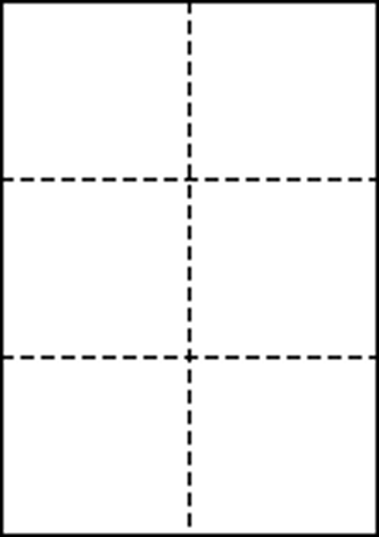 A4 上質白紙55kg 縦3面×横2面 6分割/マイクロミシン目入り用紙 2000枚画像