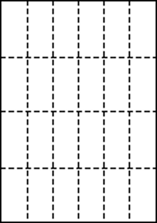 A4 上質白紙55kg 縦4面×横6面 24分割/マイクロミシン目入り用紙 500枚画像