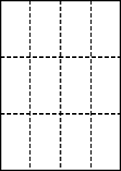 A4 上質白紙55kg 縦3面×横4面 12分割/マイクロミシン目入り用紙 500枚の画像
