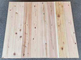 【0-5K】杉足場板（新品） 5mm厚／基本仕上げ(1面磨き)　厚5×幅135×長さ910mm　10枚入/セット（1.228平米）　★仕様変更/数量限定販売画像