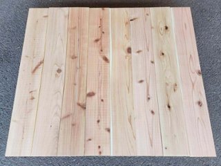 【0-5K】杉足場板（新品） 5mm厚／基本仕上げ(1面磨き)　厚5×幅135×長さ910mm　10枚入/セット（1.228平米）　★仕様変更/数量限定販売画像
