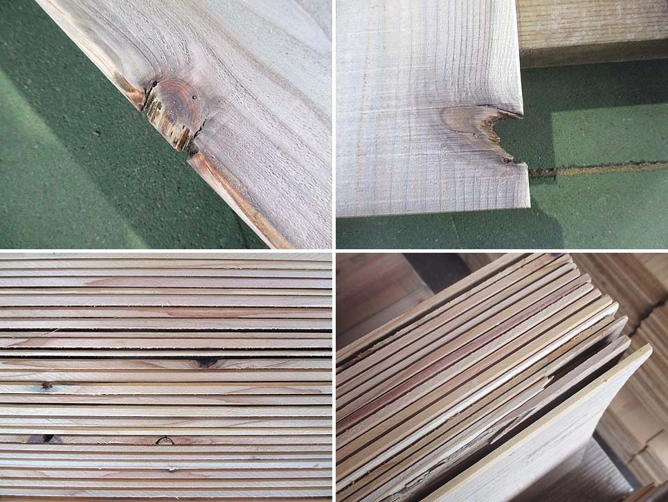 アウトレット品】【1-5K-T】 杉足場板(古材風) 5mm厚／基本仕上げ(1面
