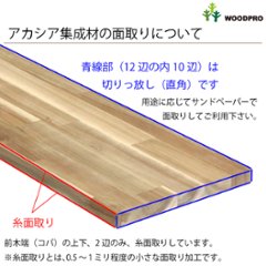 棚板 厚み1.8ｃｍ 奥行60ｃｍ 長さ60ｃｍ アカシア集成材 厚18ｍｍ×板幅（奥行)600ｍｍ×長さ510〜600ｍｍ 無塗装〈受注生産〉画像