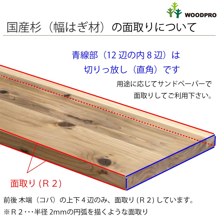 棚板 厚み2.4cm 奥行30cm 長さ50cm 国産杉（新材/幅はぎ材） 厚