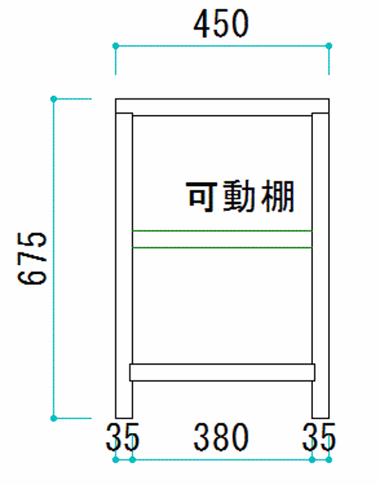 OLD ASHIBA（足場板古材）キャビネットＡタイプ 可動棚付き 幅450ｍｍ×奥行450ｍｍ×高さ675ｍｍ 【受注生産】画像