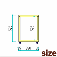 OLD ASHIBA（足場板古材）キャビネットＢタイプ（キャスター）　基本ボックス　幅450ｍｍ×奥行450ｍｍ×高さ650ｍｍ　【受注生産】画像