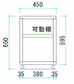 OLD ASHIBA（足場板古材）キャビネットＢタイプ（キャスター）　可動棚付き　幅450ｍｍ×奥行450ｍｍ×高さ650ｍｍ　【受注生産】画像