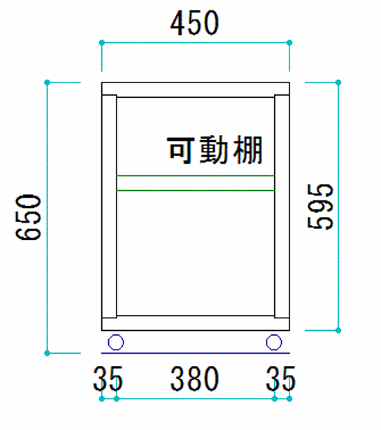 OLD ASHIBA（足場板古材）キャビネットＢタイプ（キャスター）　可動棚付き　幅450ｍｍ×奥行450ｍｍ×高さ650ｍｍ　【受注生産】画像