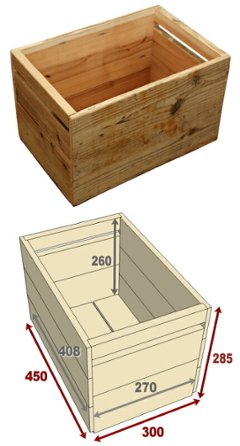 OLD ASHIBA（足場板古材）ベジタブルボックス　高さ285ｍｍ画像