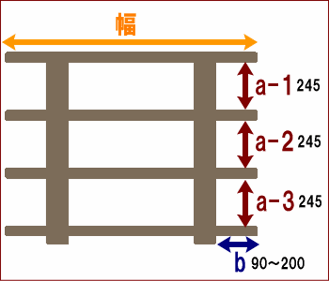 OLD ASHIBA（足場板古材）Hシリーズ　リビングボード3段　幅710〜800ｍｍ×奥行400ｍｍ×高さ915ｍｍ　【受注生産】画像