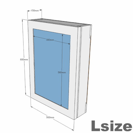 OLD ASHIBA（足場板古材）ミラーキャビネット　Ｌサイズ 幅500ｍｍ×高さ680ｍｍ×奥行150ｍｍ【受注生産】画像
