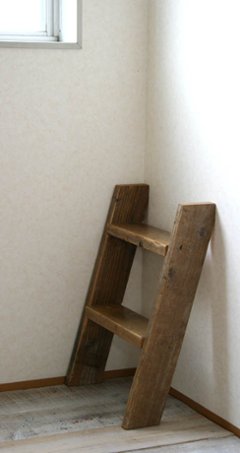 OLD ASHIBA（足場板古材）ラダーシェルフ 幅460ｍｍ×2段画像