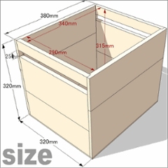 OLD ASHIBA（足場板古材）格子ラック330型奥行380ｍｍ用ボックス　幅320ｍｍ×奥行380ｍｍ×高さ320ｍｍ 〈受注生産〉画像