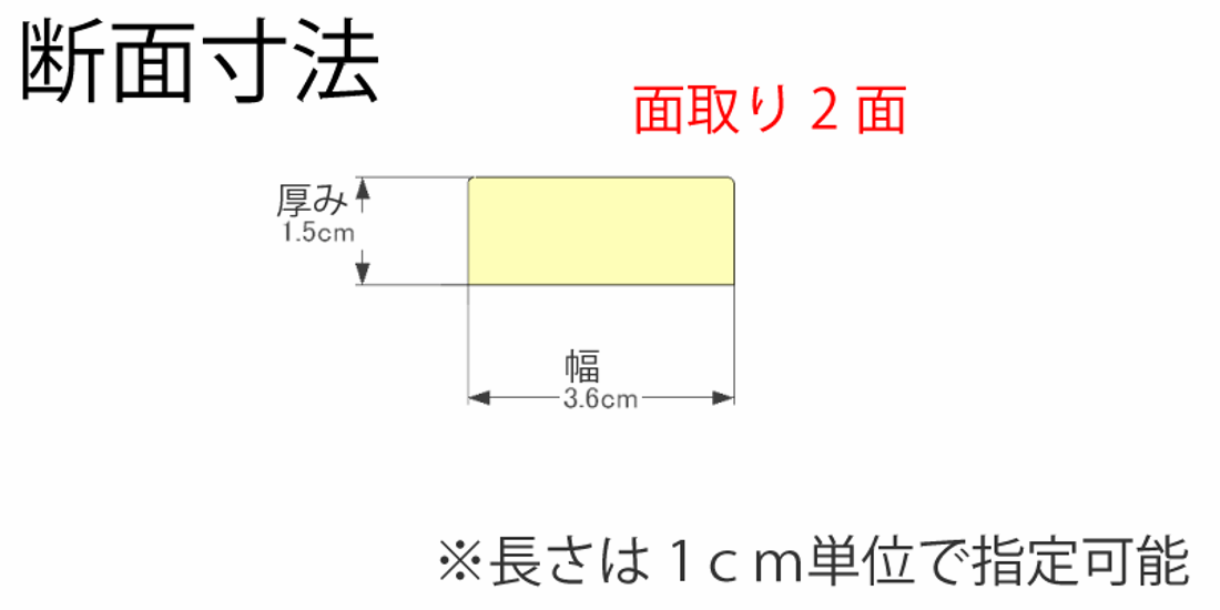 DIY素材◇国産杉（新材）　棒状材 厚15ｍｍ×幅36ｍｍ×長さ50〜100ｍｍ 〈受注生産〉画像