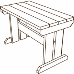 屋外用テーブル◇国産杉 幅1500ｍｍ×奥行562ｍｍ×高さ680ｍｍ [受注生産]の画像