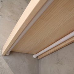 つっぱり棒用 パイン材棚板　横幅410〜500mm×奥行200ｍｍ×高さ58ｍｍ 【受注生産】画像