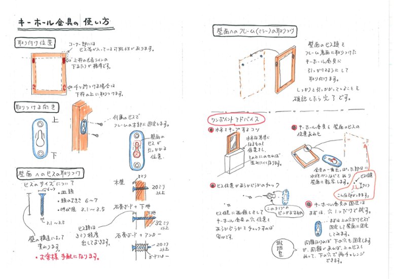 キーホール吊り金具　２個セット（ビス４本付き）画像