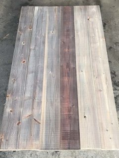 【アウトレット品】【1-30K-T】　杉足場板(古材風) 30mm厚／基本仕上げ(1面磨き)／鉄サビエイジング　厚30×幅180×長さ1900mm　6枚入/セット（2.052平米）【在庫限り】画像