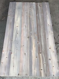 【アウトレット品】【1-30K-T】　杉足場板(古材風) 30mm厚／基本仕上げ(1面磨き)／鉄サビエイジング　厚30×幅180×長さ1900mm　6枚入/セット（2.052平米）【在庫限り】画像