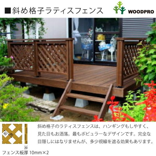 ウッドデッキ（規格型）用フェンス◇国産杉（飫肥杉赤味） ：床板と平行方向用　フェンス長さ2841ミリ〜2982ミリ 【受注生産】画像