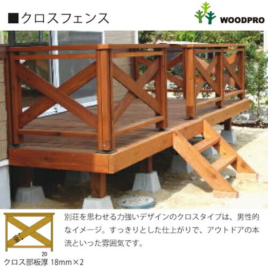 ウッドデッキ（規格型）用フェンス◇国産杉（飫肥杉赤味） ：床板と平行方向用　フェンス長さ2841ミリ〜2982ミリ 【受注生産】画像
