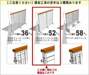 枠付きフェンス用笠木（52ミリ用溝・下穴加工）◇国産杉 長さ2610〜2700ｍｍ×86ｍｍ×36ｍｍ ▲ビス付き（ステンレス51ミリ6本、スリムビス40ミリ4本） [受注生産]画像