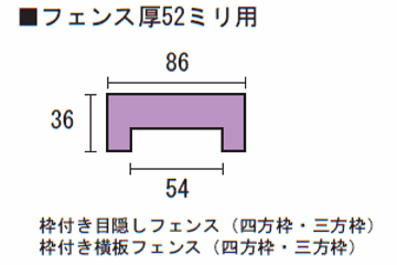 枠付きフェンス用笠木（52ミリ用溝・下穴加工）◇国産杉 長さ2610〜2700ｍｍ×86ｍｍ×36ｍｍ ▲ビス付き（ステンレス51ミリ6本、スリムビス40ミリ4本） [受注生産]画像