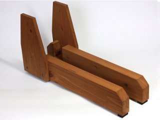枠付きフェンス【４方枠】専用脚（２個入/１セット）◇国産杉 ワイドタイプ（側面補強板付き）B型 ※取り付けフェンス目安：高さ1200ミリ〜 [受注生産]の画像