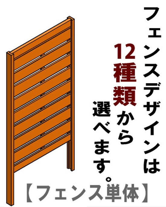 ◇パーツ単品販売◇　規格型プランター付きフェンス用【フェンス単体】　（目隠し/横板/斜め格子/格子Ｂなど計6種から）　高さ1800ｍｍ×幅739ｍｍ画像