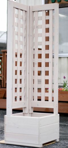 コーナー用規格型プランター付きフェンス （目隠し/横板/斜め格子/格子Ｂなど計4種から） 【フェンス＋プランター】 高さ1500ｍｍ×幅432ｍｍ×奥行432ｍｍ 〈受注生産〉の画像