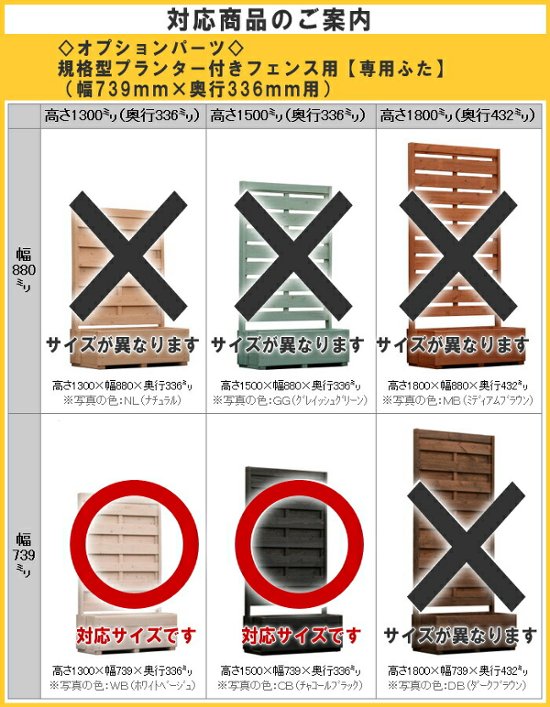 ◇オプションパーツ◇ 規格型プランター付きフェンス用【専用ふた】 （幅739ｍｍ×奥行336ｍｍ用）画像