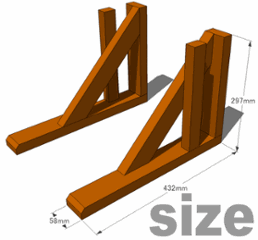 ◇オプションパーツ◇　規格型プランター付きフェンス用　【自立補助脚（１セット）】　奥行432ｍｍ（高さ1800ｍｍタイプ用）画像