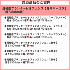 ◇オプションパーツ◇ 規格型プランター付きフェンス用【専用パーゴラ】 （幅739ｍｍ用）画像