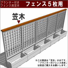 ◇オプションパーツ◇ 規格型プランター付きフェンス用【専用笠木】 （幅739ｍｍ×3枚＋880ｍｍ×2枚用）※ビス付き [受注生産]の画像