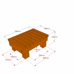 濡れ縁ステップ（踏み台）/板幅65ｍｍ◇国産杉　間口590ｍｍ×奥行400ｍｍ×高さ236ｍｍ（高さ指定は132〜235ｍｍまで対応可）【縁台】　[受注生産]画像
