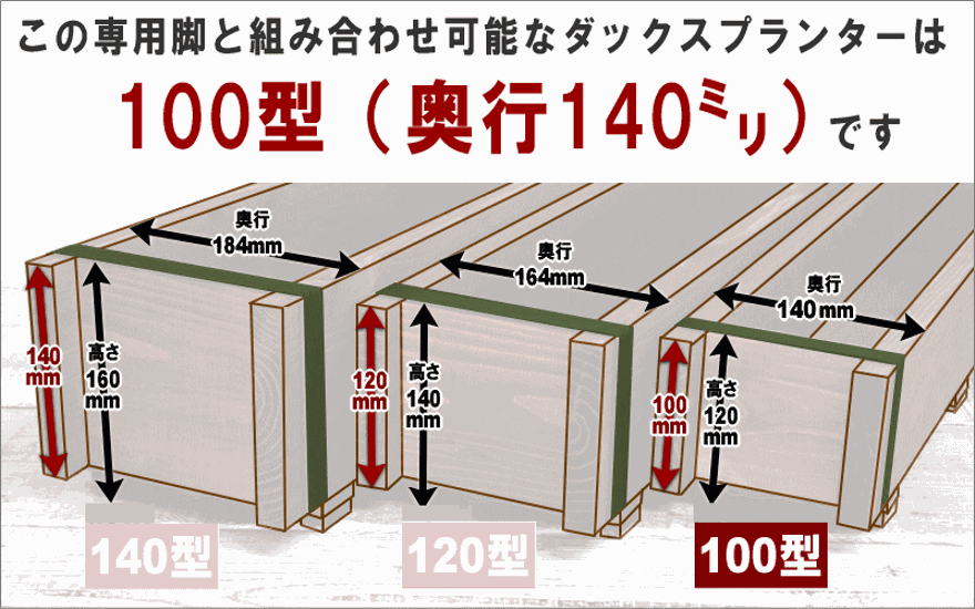 ◇オプションパーツ◇ダックスプランター100型　専用脚（２個入/１セット）高さ400ｍｍタイプ画像