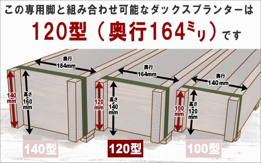 ◇オプションパーツ◇ダックスプランター120型　専用脚（２個入/１セット）高さ300ｍｍタイプ画像