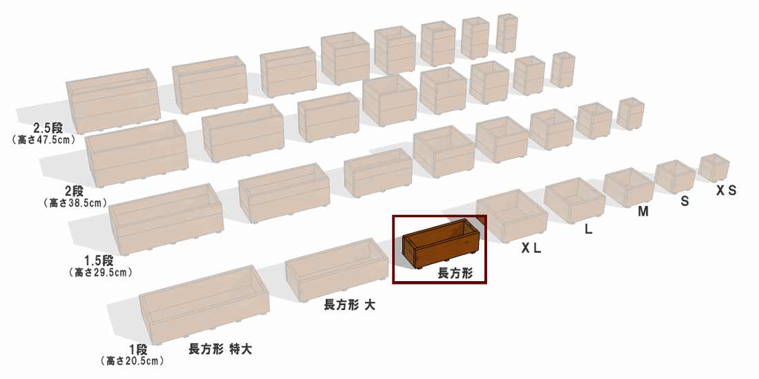 スクエアプランター長方形 幅595ｍｍ×奥行230ｍｍ×高さ205ｍｍ画像