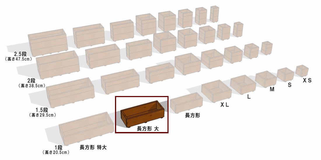 スクエアプランター長方形「大」 幅750ｍｍ×奥行310ｍｍ×高さ205ｍｍ画像