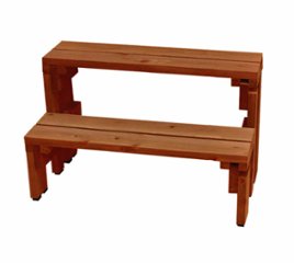 プランター台/花台棚板セット２段　【幅オーダー】幅610〜700ｍｍ×奥行390ｍｍ×高さ237/437ｍｍ〈受注生産〉の画像