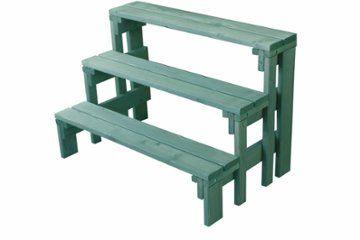 プランター台/花台棚板セット３段　【幅オーダー】幅710〜800ｍｍ×奥行580ｍｍ×高さ237/437/637ｍｍ〈受注生産〉の画像