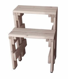 プランター台/花台棚板セット２段（ハイタイプ）　【幅オーダー】幅410〜500ｍｍ×奥行390ｍｍ×高さ437/637ｍｍ〈受注生産〉の画像