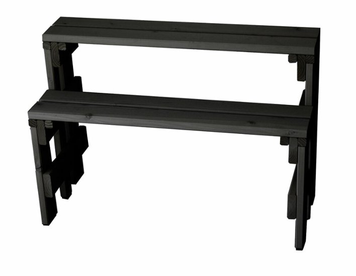 プランター台/花台棚板セット２段（ハイタイプ）　【幅オーダー】幅810〜900ｍｍ×奥行390ｍｍ×高さ437/637ｍｍ〈受注生産〉画像