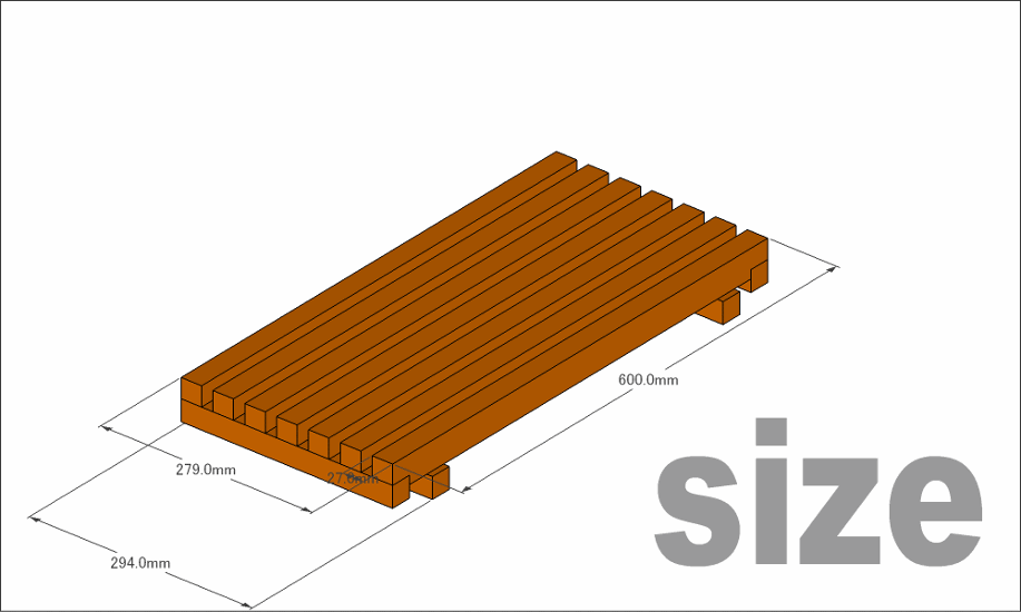 花台棚板Ｂ（細桟）タイプ　600-7P　幅600ｍｍ×奥行294ｍｍ画像