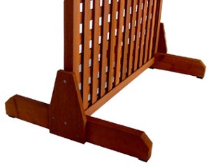 枠付きラティス専用脚（２個入/１セット）◇国産杉 ワイドタイプ（側面補強板付き）Ａ型 ※取り付けフェンス目安：高さ1200ミリ〜 [受注生産]の画像