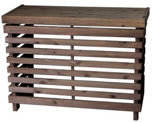 【シンプルタイプ】室外機カバー◇国産杉／横板 内寸：幅896ｍｍ×奥行397ｍｍ×高さ710ｍｍ 【国内生産 エアコンカバー 日よけ 遮熱 エコ 節約 おしゃれ】[受注生産]の画像